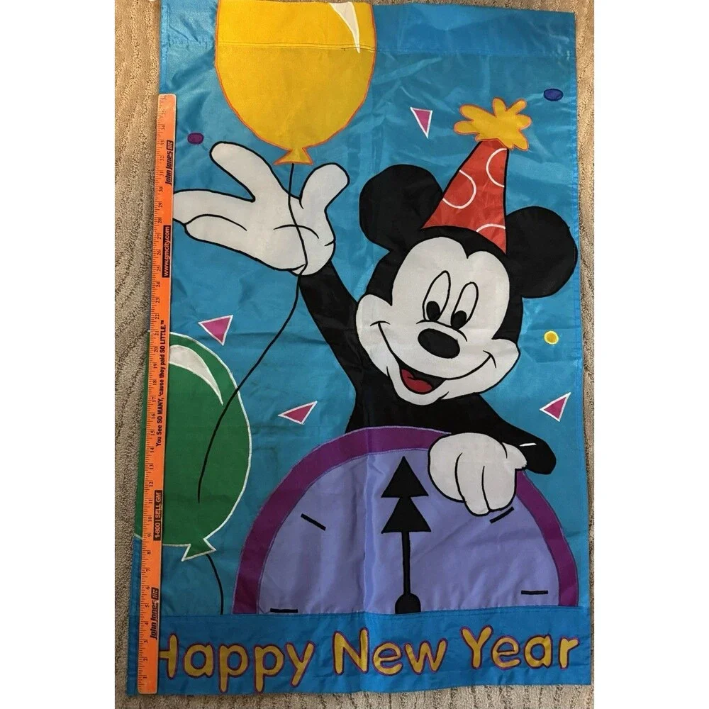 vintage 90s disney Winnie the Pooh & Mickey Holiday Yard Flags
